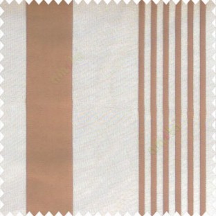 Brown color bold vertical and pencil stripes net finished soft touch lines transparent fabric small check lines sheer curtain
